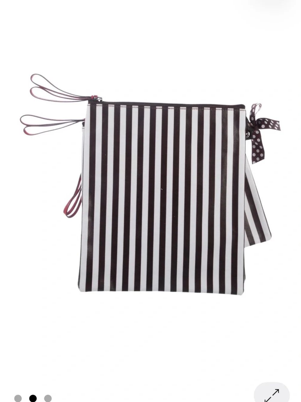 Henry Bendal  Red and Black Striped Trio Pouch Set - Fashion Illustration